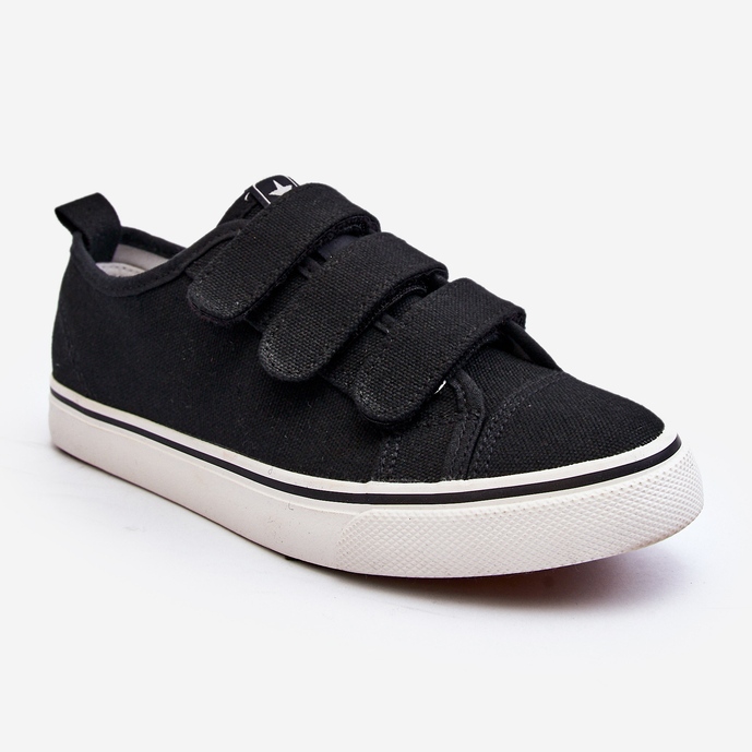 Dětské nízké tenisky na suchý zip Black Dilan černý 2