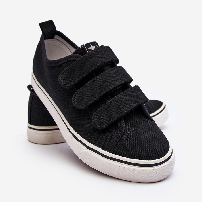 Dětské nízké tenisky na suchý zip Black Dilan černý 1