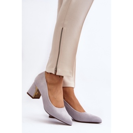 Šedé lodičky Stelloria na vysokém podpatku šedá 2