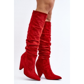 Dámské semišové boty Lu Boo červené 1