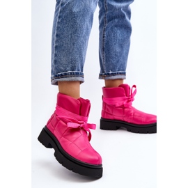 Dámské kotníkové boty s prošíváním a šněrováním růžové bizzanti růžový 4