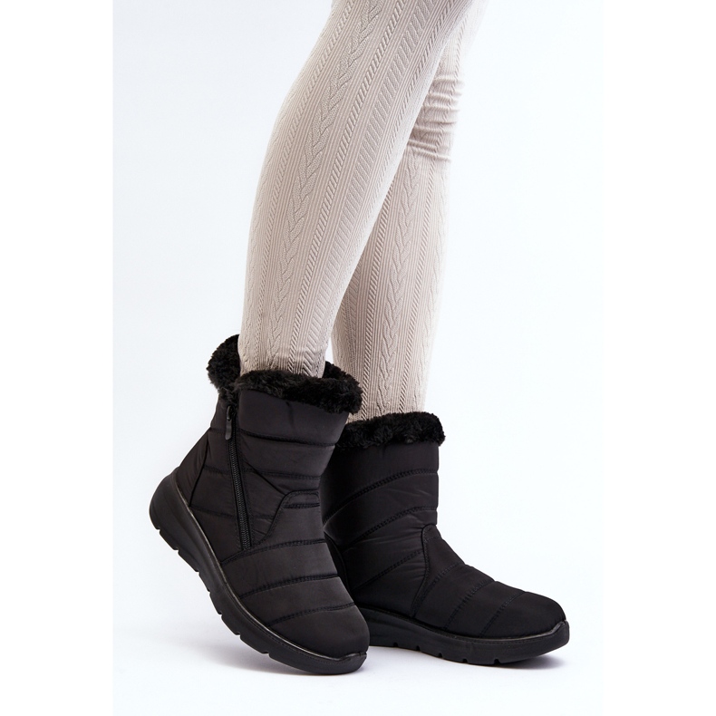 Černé dámské sněhule Zeuna na zip s kožíškem černá 2