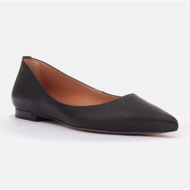 Marco Shoes Decentní kožené balerínky černý 1