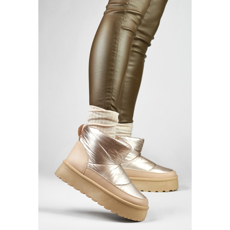 Dámské zimní sněhule na platformě béžový 2 Dámské zimní sněhule na platformě béžový 2