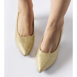 Nízké lodičky Pescara zlaté brokátové zlatý 1