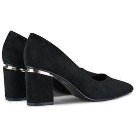 Černé dámské semišové lodičky na vysokém podpatku černá 2