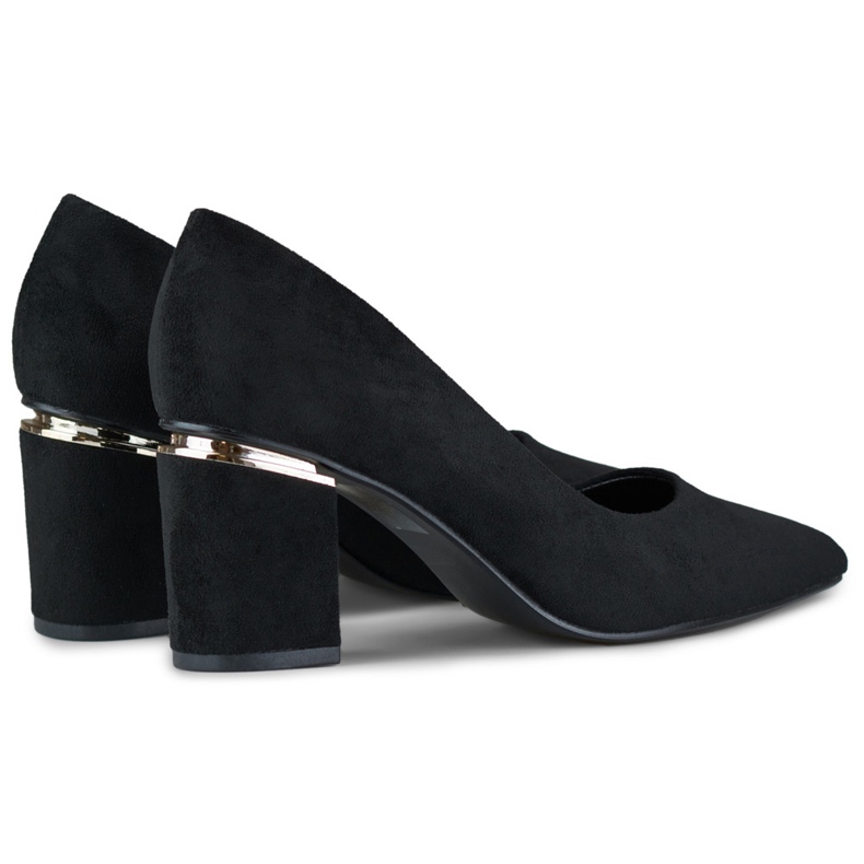 Černé dámské semišové lodičky na vysokém podpatku černá 2 Černé dámské semišové lodičky na vysokém podpatku černá 2