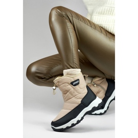 Mládežnické sněhule se stahovací šňůrkou, vysoké zimní boty béžový 1