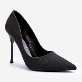 Černé třpytivé vysoké podpatky Tiberon černý 1