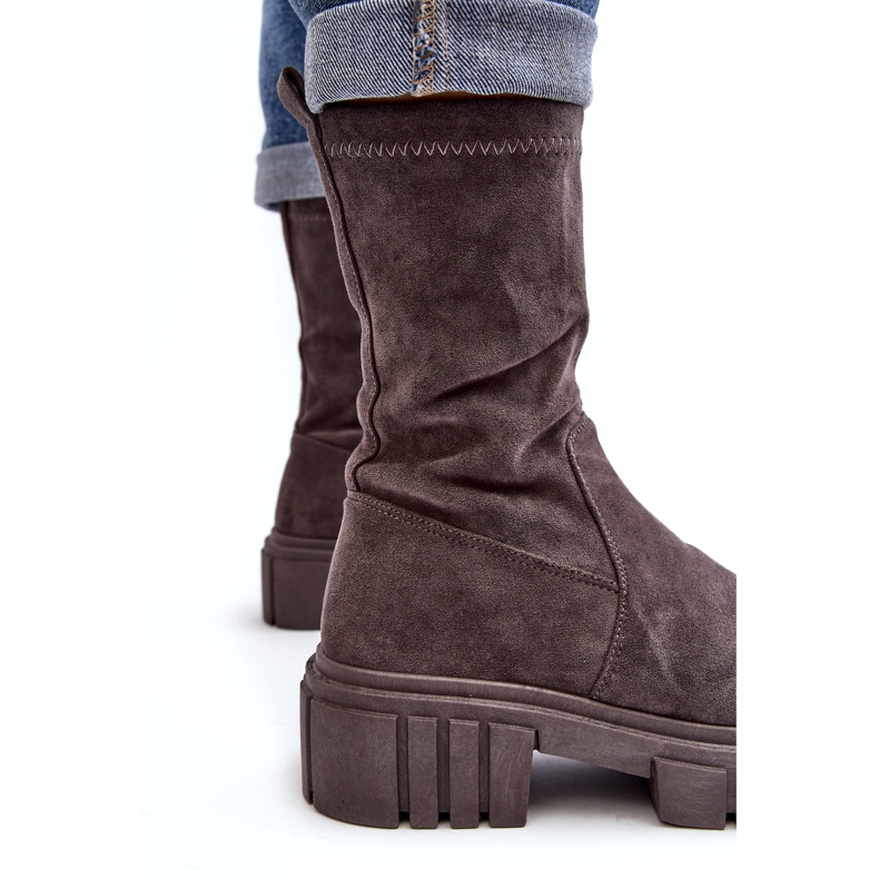 Dělníci nazouvací boty s plochými podpatky šedá Divella 3 Dělníci nazouvací boty s plochými podpatky šedá Divella 3