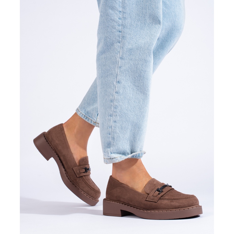 W. Potocki Dámské mokasíny Potocki na hnědé platformě hnědý 2