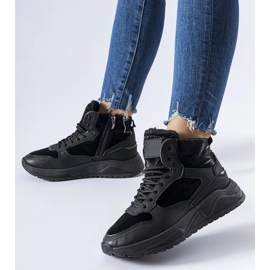 Černé zateplené sportovní sněhule Fork černý 1