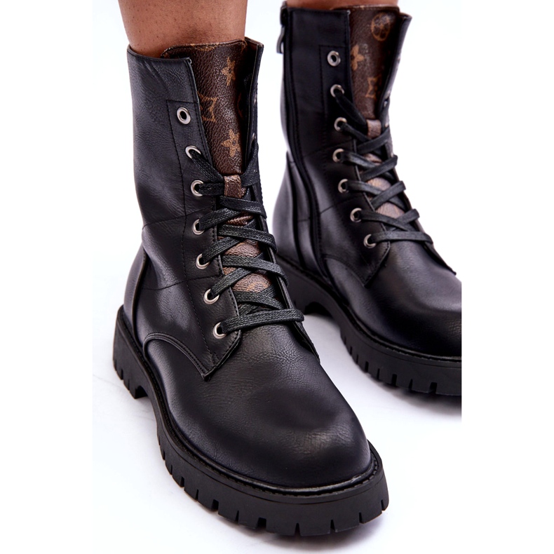 Eko-kožní boty ženských černých dělníků černá 2