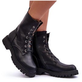 Eko-kožní boty ženských černých dělníků 4