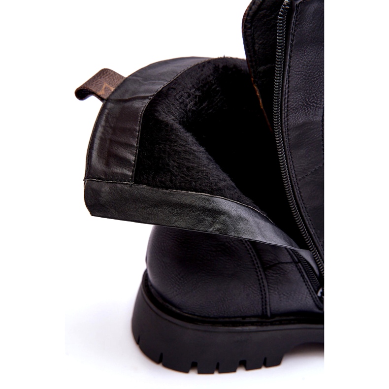 Eko-kožní boty ženských černých dělníků černá 1