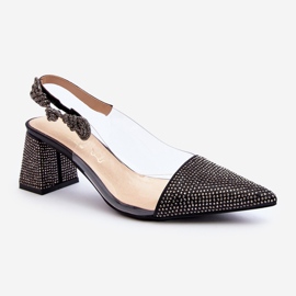 Elegantní lodičky se špičatou špičkou D&amp;A MR91292-1 Black černý 2