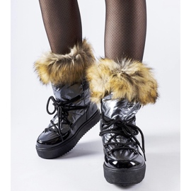 Battle šedé zateplené sněhule s kožíškem šedá 1