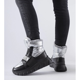 Stříbrné zateplené sněhule na platformě Bend stříbrný 1 Stříbrné zateplené sněhule na platformě Bend stříbrný 1