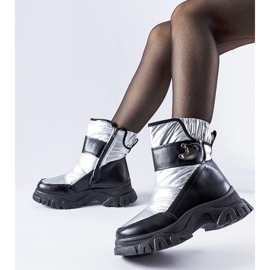 Černostříbrné zateplené sněhule Carta stříbrný 1