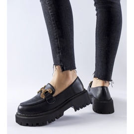 Černé mokasíny zdobené kamínky Uzzone černá 1