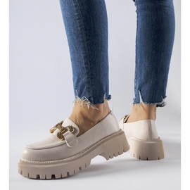 Béžové mokasíny zdobené kamínky Uzzone béžový 1