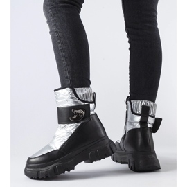 Šedé zateplené sněhule Mejia stříbro 1