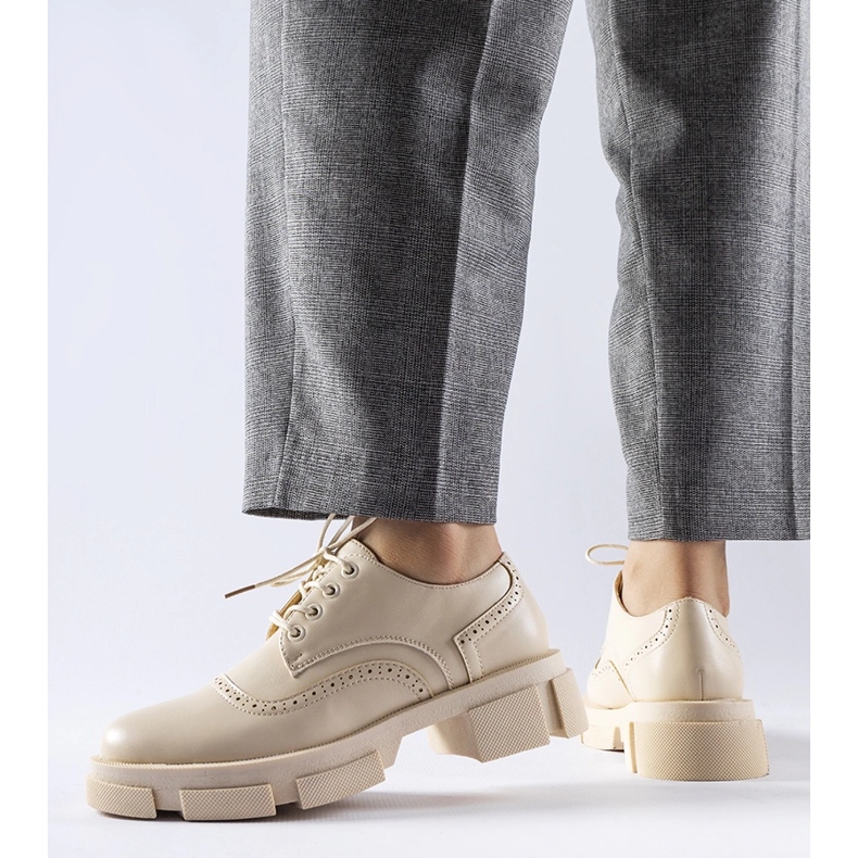 Béžové šněrovací boty Piazzetta béžový 1