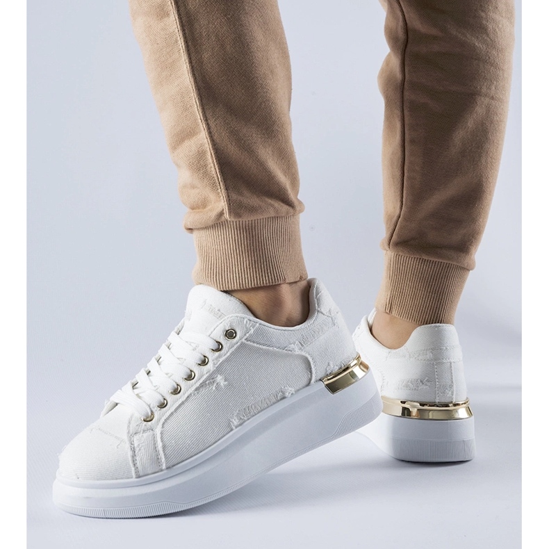 Bílé tenisky na platformě Osson bílý 1