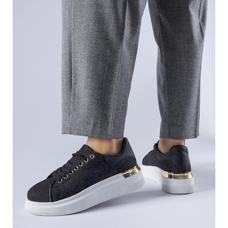 Černé tenisky Scuderlando na platformě černý 1