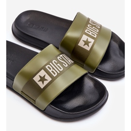 Pánské klasické žabky Big Star LL174458 Khaki zelený 1