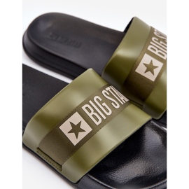Pánské klasické žabky Big Star LL174458 Khaki zelený 2