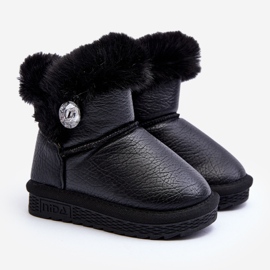 Černé Bessie Zateplené Sněhule S Kožešinou černá 2 Černé Bessie Zateplené Sněhule S Kožešinou černá 2
