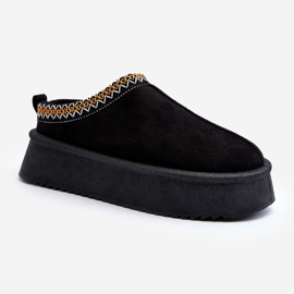 Pantofle se silnou podrážkou z eko semiše, Black Sylva černá 1