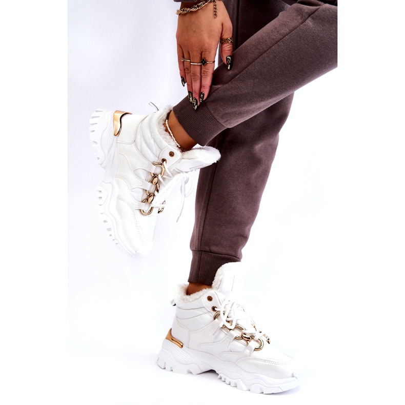Dámské zateplené sportovní boty Lace-Up Trappers White Bastini bílý 3