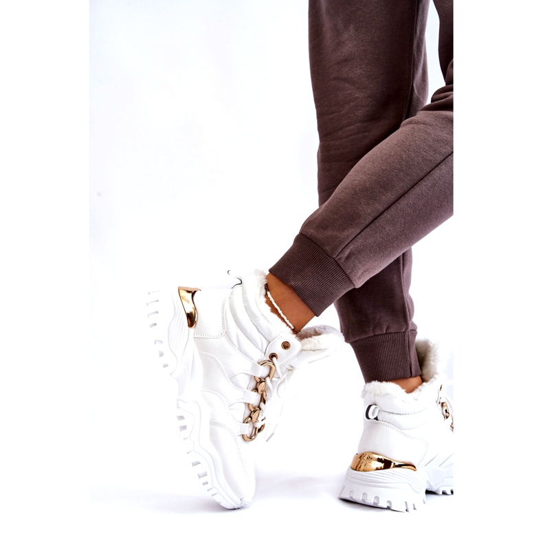 Dámské zateplené sportovní boty Lace-Up Trappers White Bastini bílý 4