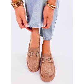 Karins Khaki semišové mokasíny s přezkou béžový 1 Karins Khaki semišové mokasíny s přezkou béžový 1