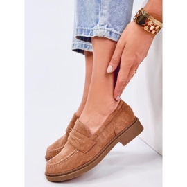 Dámské semišové mokasíny Antye Camel hnědý 1