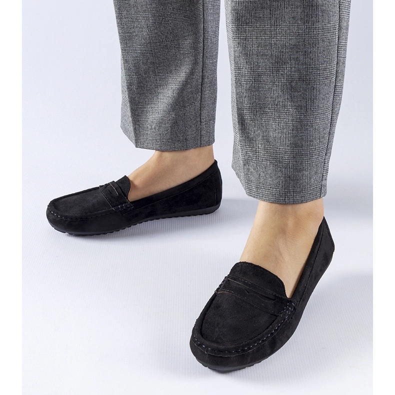 Černé mokasíny vyrobené z eko semiše Cellarengo černá 1