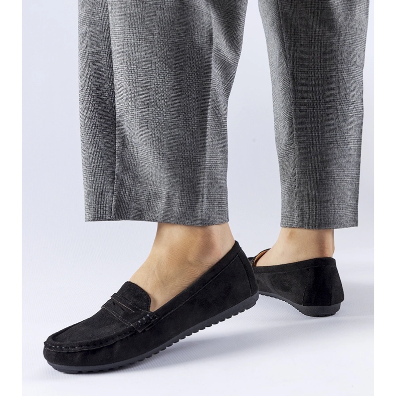 Černé mokasíny vyrobené z eko semiše Cellarengo černá 2