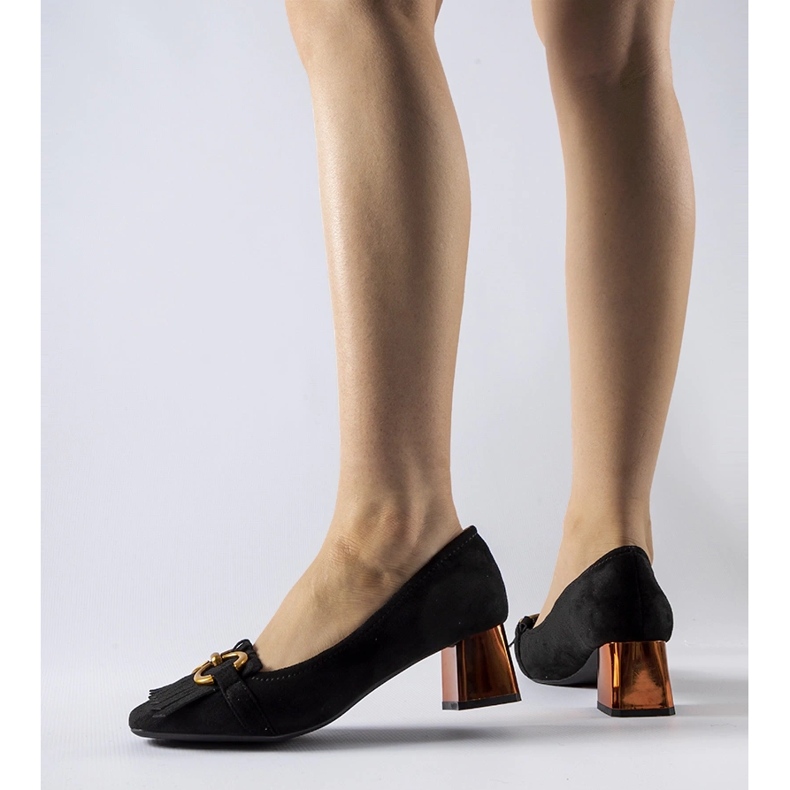 Černé lodičky Basso na vysokém podpatku černá 1