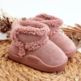 Dětské sněhule na suchý zip Pink Unitia růžový 3