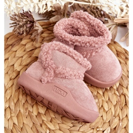 Dětské sněhule na suchý zip Pink Unitia růžový 5