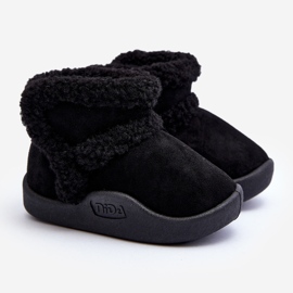 Dětské sněhule na suchý zip Black Unitia černý 1