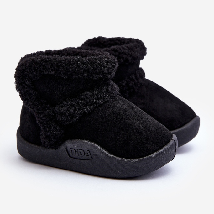 Dětské sněhule na suchý zip Black Unitia černý 1
