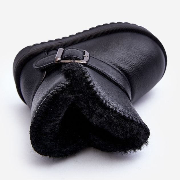 Dětské eko kožené sněhule s páskem, černá Orinor 1