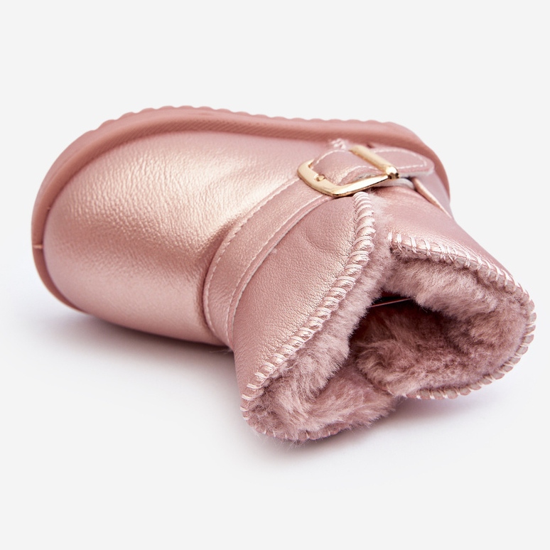 Dětské eko kožené sněhule s páskem, růžové Orinor růžový 1