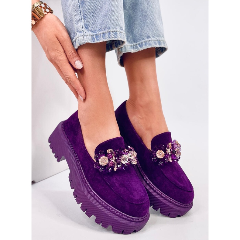 Křišťálové mokasíny Heidi Purple fialová 1