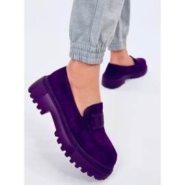 Mokasíny na platformě s přezkou Leena Purple fialová 1