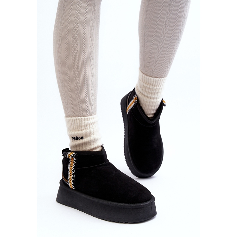 Platforma Sněhule S černým Vzorem Udra černá 2