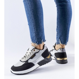 Černé a stříbrné třpytivé tenisky od Roganzuolo černá 1